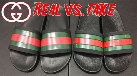 difference between fake and real gucci slides